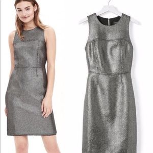 Banana Republic Metallic Tweed A-Line Sheath Dress